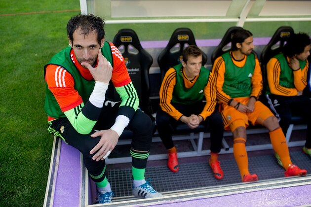 VALLADOLID, SPAIN - MAY 07: Goalkeeper Diego Lopez of Real Madrid CF looks on sitted on the bench prior to start the La Liga match between Real Valladolid CF and Real Madrid CF at Estadio Jose Zorilla on May 7, 2014 in Valladolid, Spain. (Photo by Gonzalo Arroyo Moreno/Getty Images) VALLADOLID, SPAIN - MAY 07: Goalkeeper Diego Lopez of Real Madrid CF looks on sitted on the bench prior to start the La Liga match between Real Valladolid CF and Real Madrid CF at Estadio Jose Zorilla on May 7, 2014 in Valladolid, Spain. (Photo by Gonzalo Arroyo Moreno/Getty Images)