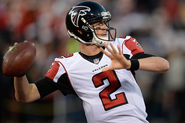 SAN FRANCISCO, CA - DECEMBER 23:  Quarterback Matt Ryan #2 of the Atlanta Falcons warms up during pre-game prior to playing the San Francisco 49ers at Candlestick Park on December 23, 2013 in San Francisco, California.  (Photo by Thearon W. Henderson/Getty Images)