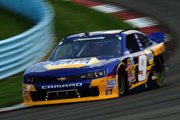 WATKINS GLEN, NY - AUGUST 09:  Chase Elliott, driver of the #9 NAPA Auto Parts Chevrolet, races NASCAR Nationwide Zippo 200 at Watkins Glen International on August 9, 2014 in Watkins Glen, New York.  (Photo by Jared C. Tilton/Getty Images)