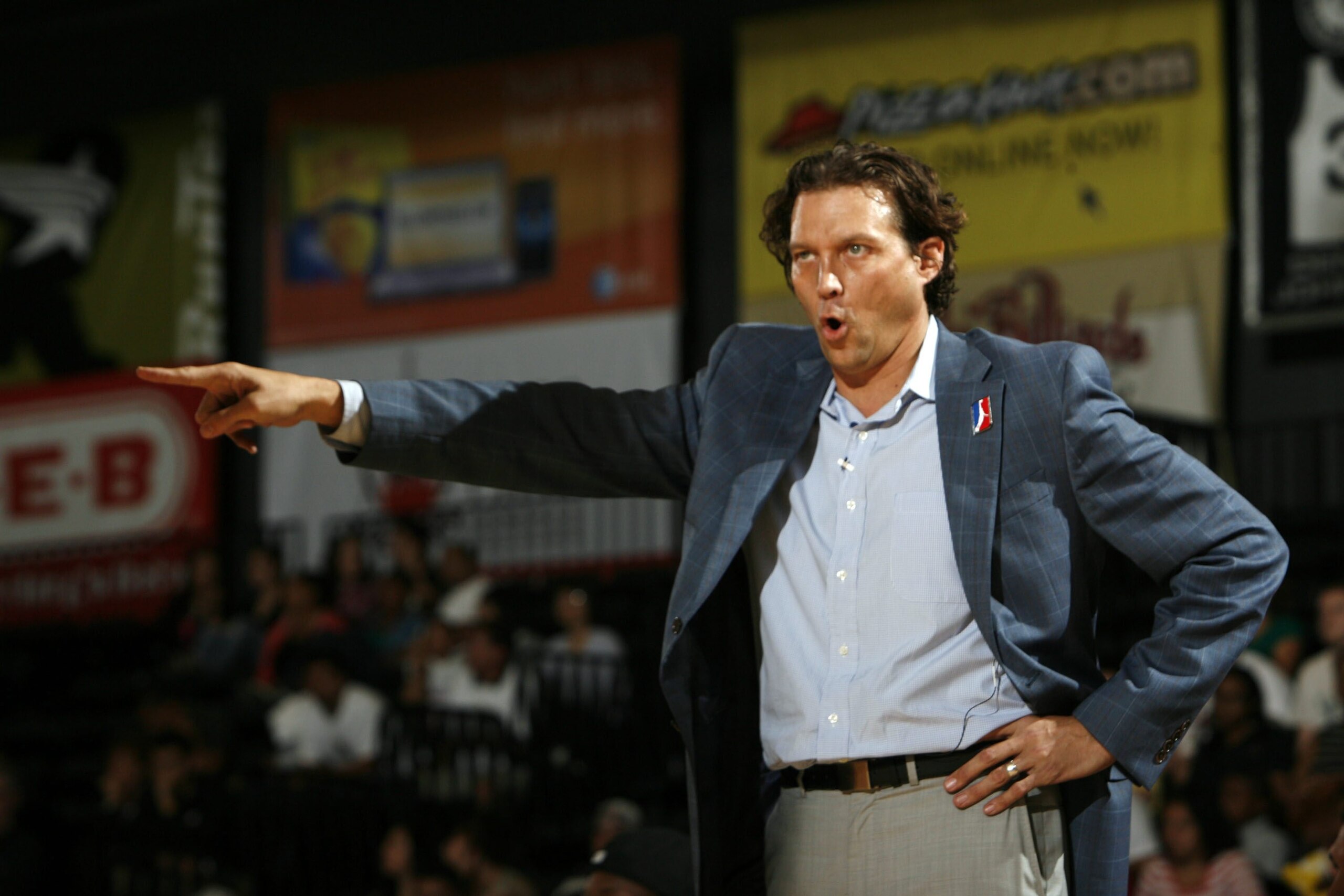 AUSTIN, TX - APRIL 17:  Head coach Quin Snyder of the Austin Toros directs his team during action against the Rio Grande Valley Vipers at on April 17, 2010 at the Austin Convention Center in Austin, Texas. NOTE TO USER: User expressly acknowledges and agrees that, by downloading and/or using this photograph, user is consenting to the terms and conditions of the Getty Images License Agreement. Mandatory Copyright Notice: Copyright 2010 NBAE (Photo by Chris Covatta/NBAE via Getty Images)