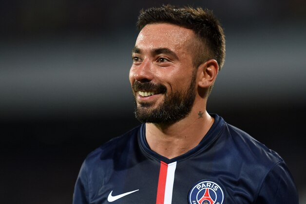 NAPLES, ITALY - AUGUST 11:  Ezequiel Lavezzi  of Paris Saint Germain smiles after the pre-season friendly match between SSC Napoli and Paris Saint-Germain FC at Stadio San Paolo on August 11, 2014 in Naples, Italy.  (Photo by Giuseppe Bellini/Getty Images)