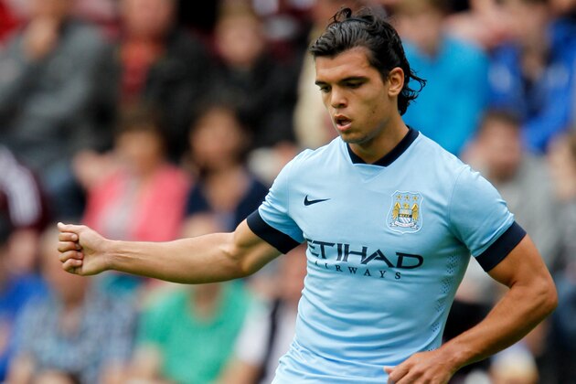 EDINBURGH, SCOTLAND - JULY 18: Karim Rekik of Manchester City in action during the pre-season friendly at Tynecastle Stadium on July 18, 2014 in Edinburgh, Scotland. (Photo by Richard Sellers/Getty Images)