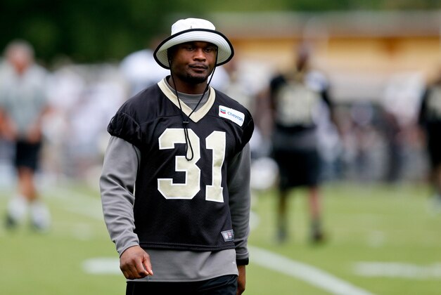 Jun 10, 2014; New Orleans, LA, USA; New Orleans Saints safety Jarius Byrd (31) during minicamp at the New Orleans Saints Training Facility. Mandatory Credit: Derick E. Hingle-USA TODAY Sports