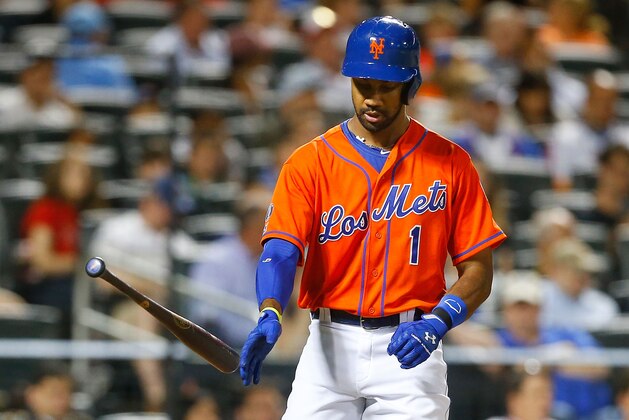 NEW YORK, NY - JULY 29:  Chris Young #1 of the New York Mets reacts after striking out to end the sixth inning against the Philadelphia Phillies at Citi Field on July 29, 2014 in the Flushing neighborhood of the Queens borough of New York City.  (Photo by Jim McIsaac/Getty Images)