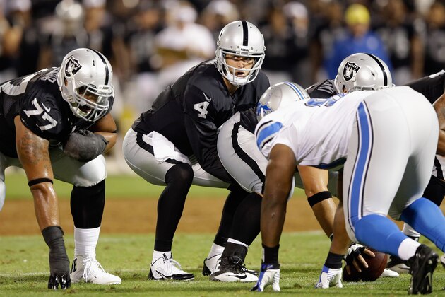 OAKLAND, CA - AUGUST 15:  Quarterback Derek Carr