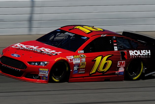 BROOKLYN, MI - AUGUST 15: Greg Biffle, driver of the #16 Roush Performance Ford, on track during practice for the NASCAR Sprint Cup Series Pure Michigan 400 at Michigan International Speedway on August 15, 2014 in Brooklyn, Michigan.  (Photo by Jared C. Tilton/Getty Images)