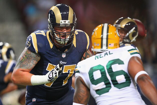 ST. LOUIS, MO - AUGUST 17: Jake Long ST. LOUIS, MO - AUGUST 17: Jake Long