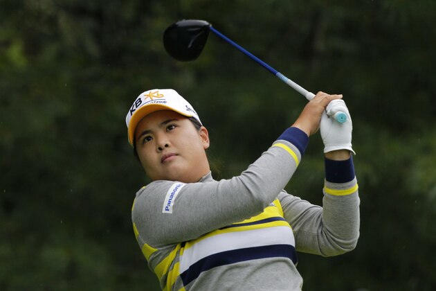 PITTSFORD, NY - AUGUST 16: Inbee Park of South Korea hits her tee shot on the fifth hole during the third round of the Wegmans LPGA Championship at Monroe Golf Club on August 16, 2014 in Pittsford, New York. (Photo by Hunter Martin/Getty Images)