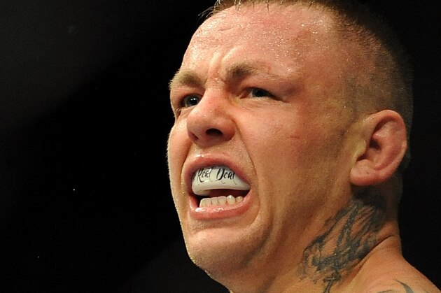 GOLD COAST, AUSTRALIA - DECEMBER 15:  Ross Pearson stands in the octagon during the Lightweight bout between George Sotiropoulos and Ross Pearson at Gold Coast Convention and Exhibition Centre on December 15, 2012 on the Gold Coast, Australia.  (Photo by Matt Roberts/Getty Images)