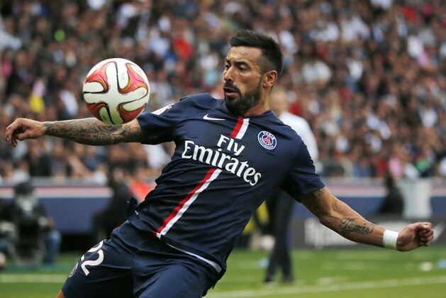 Paris Saint Germain's Argentinian Ezequiel Lavezzi, controls the ball, during a French League One soccer Match, Paris Saint Germain against Bastia, at Parc des Princes stadium, in Paris, Saturday, Aug. 16. 2014. Paris Saint Germain won 2-0. (AP Photo/Michel Euler) Paris Saint Germain's Argentinian Ezequiel Lavezzi, controls the ball, during a French League One soccer Match, Paris Saint Germain against Bastia, at Parc des Princes stadium, in Paris, Saturday, Aug. 16. 2014. Paris Saint Germain won 2-0. (AP Photo/Michel Euler)