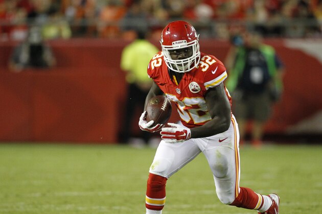 Kansas City Chiefs running back Cyrus Gray (32) runs in the second half of an NFL preseason football game against the Cincinnati Bengals Thursday, Aug. 7, 2014, in Kansas City, Mo. The Chiefs won 41-39. (AP Photo/Colin E. Braley) Kansas City Chiefs running back Cyrus Gray (32) runs in the second half of an NFL preseason football game against the Cincinnati Bengals Thursday, Aug. 7, 2014, in Kansas City, Mo. The Chiefs won 41-39. (AP Photo/Colin E. Braley)
