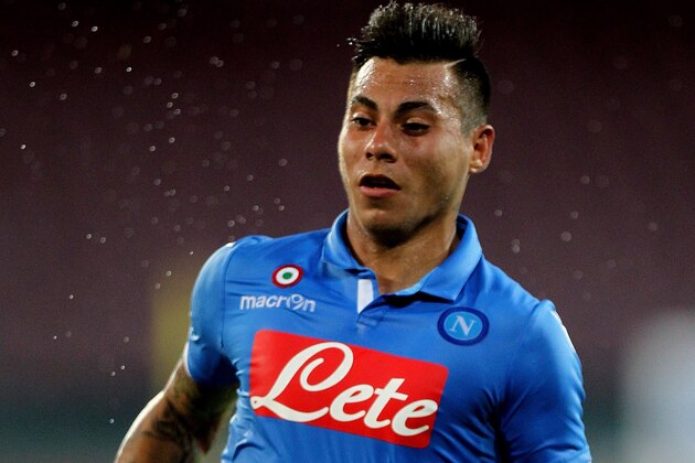 NAPLES, ITALY - AUGUST 02:  Eduardo Vargas of SS Napoli in action during the pre-season friendly match between SSC Napoli and PAOK at Stadio San Paolo on August 2, 2014 in Naples, Italy.  (Photo by Paolo Bruno/Getty Images)
