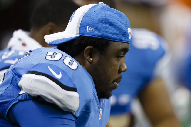 Detroit Lions defensive tackle Nick Fairley (98) sits on the bench against the Cleveland Browns during a preseason NFL football game at Ford Field in Detroit, Saturday, Aug. 9, 2014. (AP Photo/Rick Osentoski) Detroit Lions defensive tackle Nick Fairley (98) sits on the bench against the Cleveland Browns during a preseason NFL football game at Ford Field in Detroit, Saturday, Aug. 9, 2014. (AP Photo/Rick Osentoski)