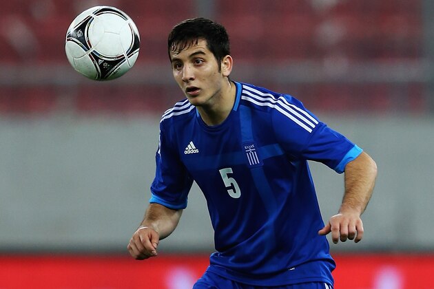 ATHENS, GREECE - FEBRUARY 06:  Kostas Manolas of Greece in action during the International Friendly match between Greece and Switzerland at Karaiskakis Stadium on February 6, 2013 in Athens, Greece.  (Photo by Matthew Lewis/Getty Images)