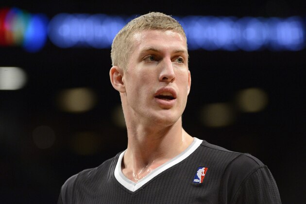 NEW YORK, NY - DECEMBER 25:  Mason Plumlee #1 of the Brooklyn Nets looks on during the fourth quarter against the Chicago Bulls at the Barclays Center on December 25, 2013 in the Brooklyn borough of New York City. NOTE TO USER: User expressly acknowledges and agrees that, by downloading and/or using this photograph, user is consenting to the terms and conditions of the Getty Images License Agreement. (Photo by Christopher Pasatieri/Getty Images)