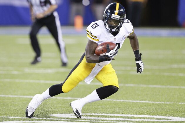 Pittsburgh Steelers running back Dri Archer (13) takes the ball up the field against the New York Giants in the first quarter of a preseason NFL football game, Saturday, Aug. 9, 2014, in East Rutherford, N.J. (AP Photo/Frank Franklin II) Pittsburgh Steelers running back Dri Archer (13) takes the ball up the field against the New York Giants in the first quarter of a preseason NFL football game, Saturday, Aug. 9, 2014, in East Rutherford, N.J. (AP Photo/Frank Franklin II)
