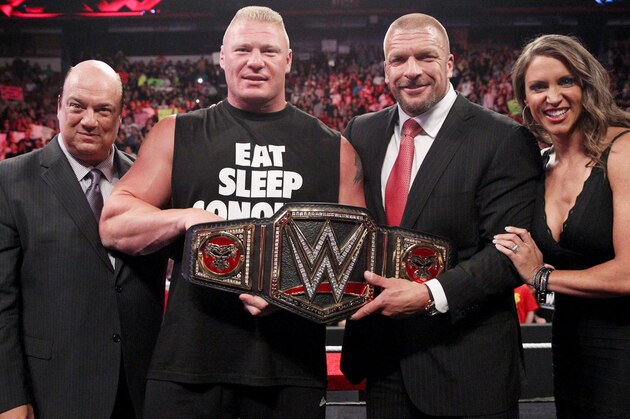 Brock Lesnar with the new WWE world championship