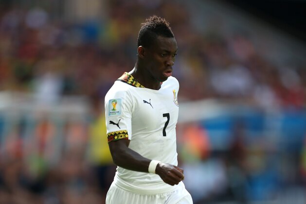 BRASILIA, BRAZIL - JUNE 26:  Christian Atsu of Ghana controls the ball during the 2014 FIFA World Cup Brazil Group G match between Portugal and Ghana at Estadio Nacional on June 26, 2014 in Brasilia, Brazil.  (Photo by Warren Little/Getty Images)