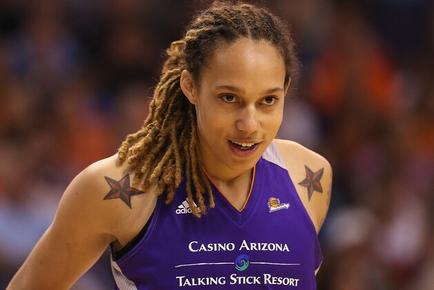 PHOENIX, AZ - JULY 19:  Western Conference All-Star Brittney Griner #42 of the Phoenix Mercury during the first half of the WNBA All-Star Game at US Airways Center on July 19, 2014 in Phoenix, Arizona.  (Photo by Christian Petersen/Getty Images)