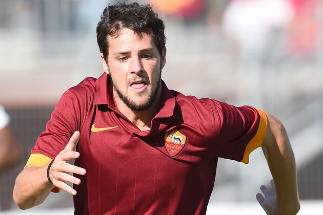 RIETI, ITALY - JULY 18:  Mattia Destro of Roma in action during the friendly match between AS Roma and Indonesia U23 at Stadio Centro d'Italia - Manlio Scopigno on July 18, 2014 in Rieti, Italy.  (Photo by Giuseppe Bellini/Getty Images)