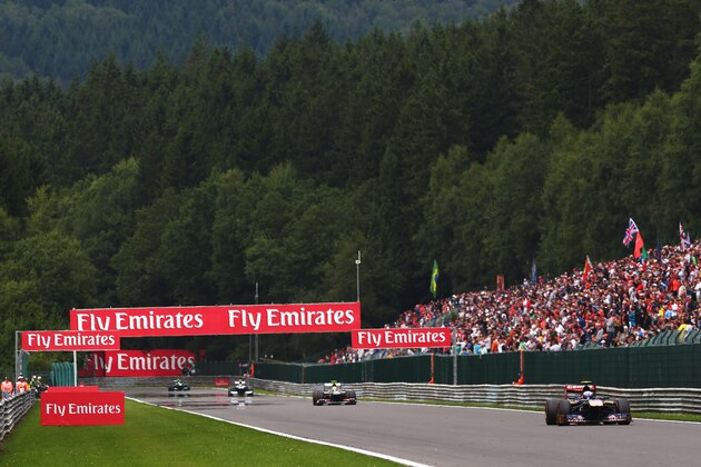 SPA, BELGIUM - AUGUST 25: Daniel Ricciardo of Australia and Scuderia Toro Rosso drives during the Belgian Grand Prix at Circuit de Spa-Francorchamps on August 25, 2013 in Spa, Belgium. (Photo by Clive Mason/Getty Images) SPA, BELGIUM - AUGUST 25: Daniel Ricciardo of Australia and Scuderia Toro Rosso drives during the Belgian Grand Prix at Circuit de Spa-Francorchamps on August 25, 2013 in Spa, Belgium. (Photo by Clive Mason/Getty Images)