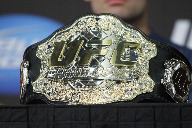 May 25, 2013; Las Vegas, NV, USA; General view of UFC championship belt following UFC 160 at the MGM Grand Garden Arena. Mandatory Credit: Gary A. Vasquez-USA TODAY Sports