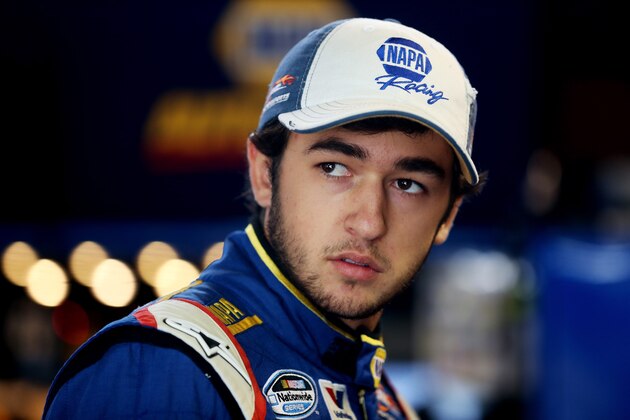 LEXINGTON, OH - AUGUST 15: Chase Elliott, driver of the #9 NAPA Auto Parts Chevrolet climbs into his car during practice for the Nationwide Children's 200 at Mid-Ohio Sports Car Course on August 15, 2014 in Lexington, Ohio. (Photo by Nick Laham/Getty Images)
