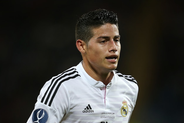 CARDIFF, WALES - AUGUST 12:  James Rodriguez of Real Madrid looks on during the UEFA Super Cup match between  Real Madrid and Sevilla at Cardiff City Stadium on August 12, 2014 Cardiff, Wales. (Photo by Ian MacNicol/Getty Images)