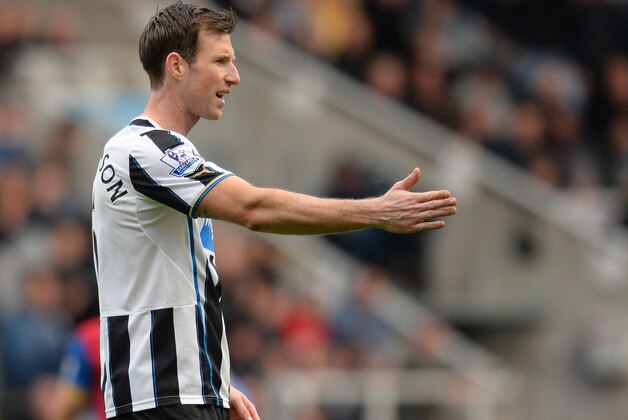 NEWCASTLE UPON TYNE, ENGLAND - MARCH 22 :   Mike Williamson of Newcastle in action during the Barclays Premier League match between Newcastle and Crystal Palace at St James Park on March 22, 2014 in Newcastle Upon Tyne, England. (Photo by Mark Runnacles/Getty Images)