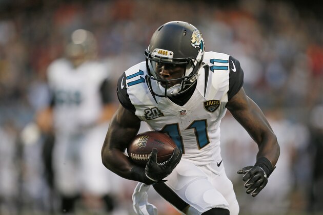 Jacksonville Jaguars wide receiver Marqise Lee (11) rushes against the Chicago Bears during the first half of an NFL preseason football game in Chicago, Thursday, Aug. 14, 2014. (AP Photo/Andrew Nelles) Jacksonville Jaguars wide receiver Marqise Lee (11) rushes against the Chicago Bears during the first half of an NFL preseason football game in Chicago, Thursday, Aug. 14, 2014. (AP Photo/Andrew Nelles)