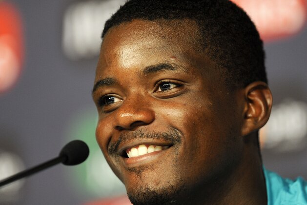 Portugal's William Carvalho attends a press conference after a training session in Campinas, Brazil, Friday, June 13, 2014. Portugal plays in group G of the Brazil 2014 soccer World Cup. (AP Photo/Paulo Duarte)