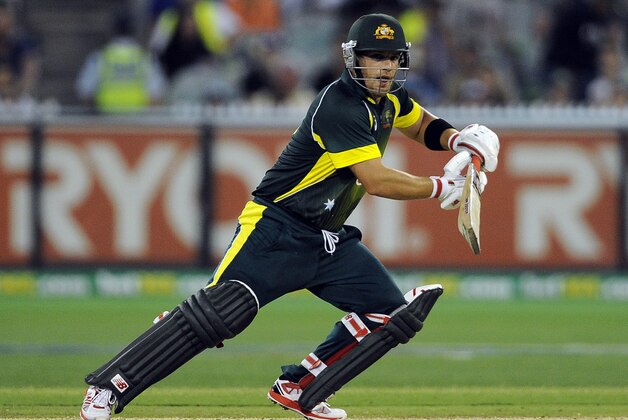 Australia's Aaron Finch bats against England during their one-day international cricket match at the Melbourne Cricket Ground in Melbourne, Australia, Sunday, Jan. 12, 2014. (AP Photo/Andy Brownbill)