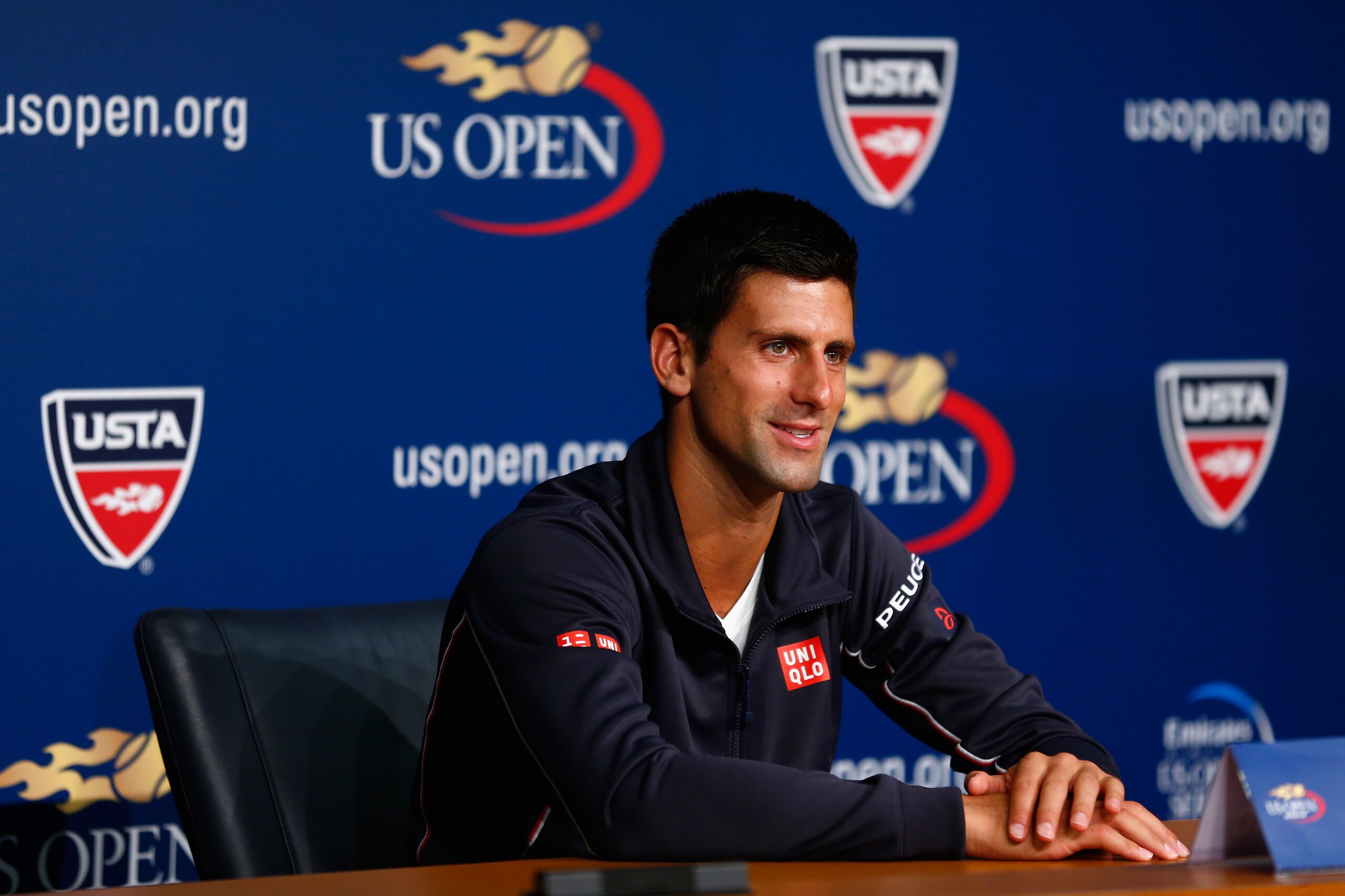 NEW YORK, NY - AUGUST 23: Novak Djokovic of Serbia talks to the media during previews for the US Open tennis at USTA Billie Jean King National Tennis Center on August 23, 2014 in New York City. (Photo by Julian Finney/Getty Images) NEW YORK, NY - AUGUST 23: Novak Djokovic of Serbia talks to the media during previews for the US Open tennis at USTA Billie Jean King National Tennis Center on August 23, 2014 in New York City. (Photo by Julian Finney/Getty Images)
