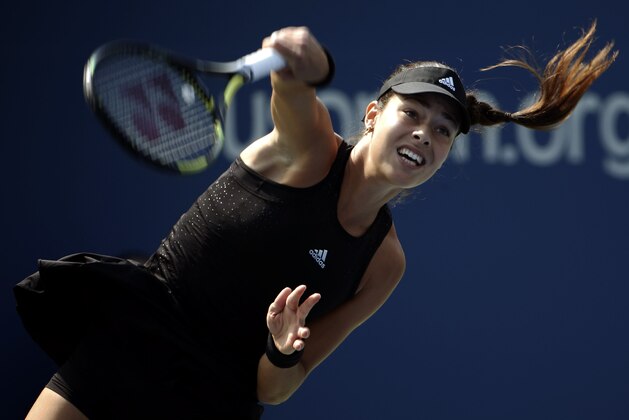 Ana Ivanovic, of Serbia, serves against Alison Riske, of the United States, during the opening round of the 2014 U.S. Open tennis tournament, Tuesday, Aug. 26, 2014, in New York. (AP Photo/Kathy Willens)