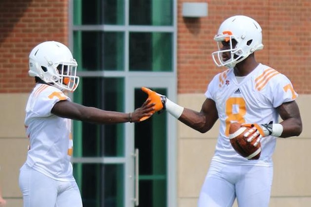 Alton "Pig" Howard (left) and Marquez North were Tennessee's two leading receivers last year. They return to lead a strong unit (on paper, at least).