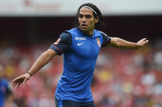 LONDON, ENGLAND - AUGUST 02:  Falcao of Monaco in action during the Emirates Cup match between Valencia and AS Monaco at the Emirates Stadium on August 2, 2014 in London, England.  (Photo by Michael Regan/Getty Images)