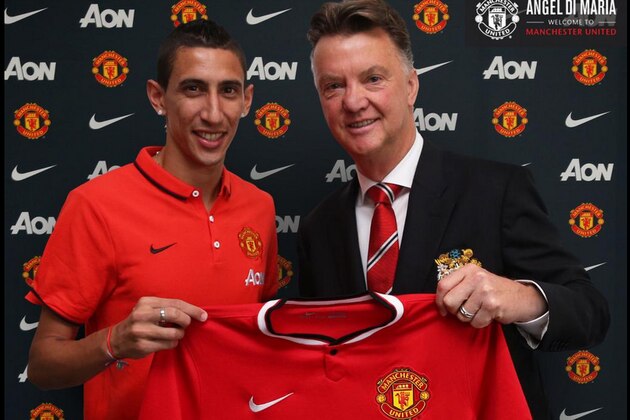 Di Maria with Louis Van Gaal Di Maria with Louis Van Gaal