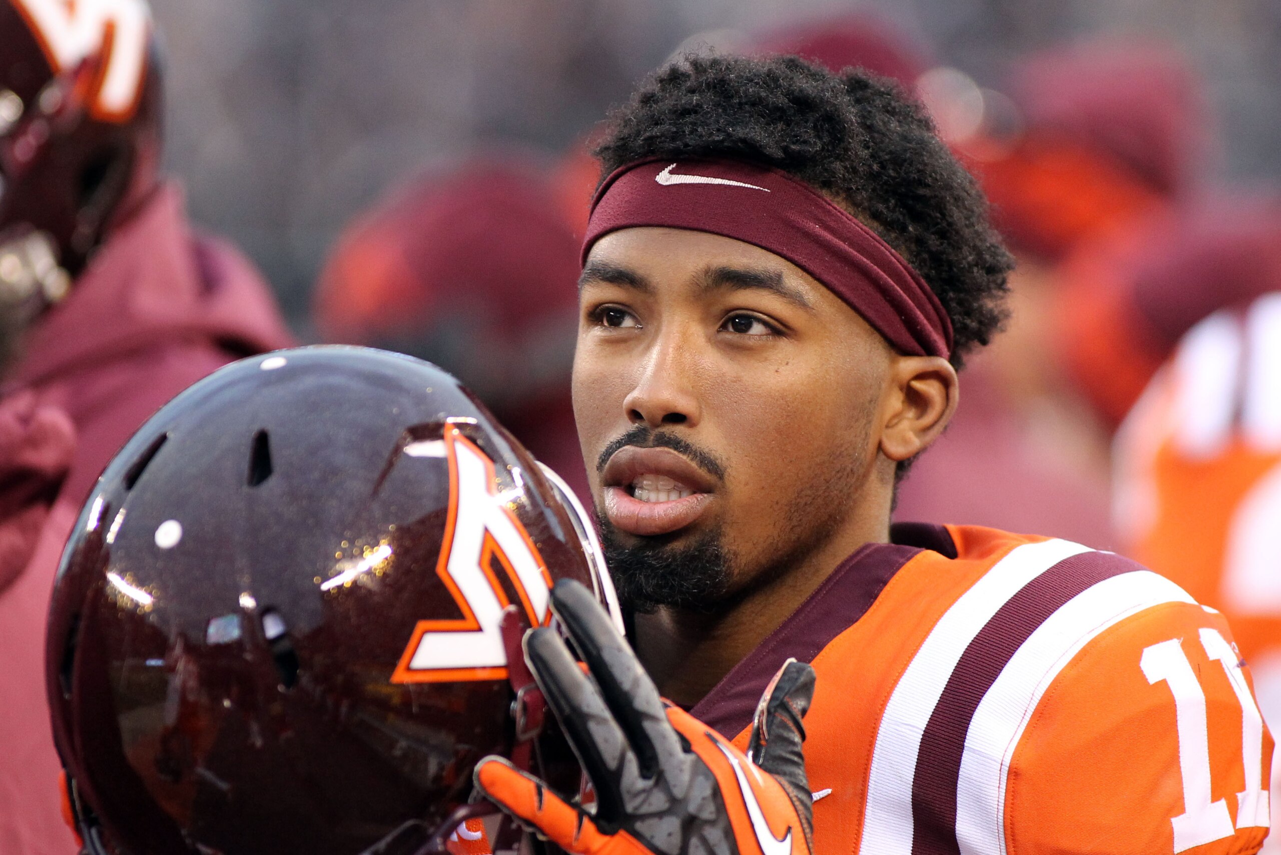 Oct 26, 2013; Blacksburg, VA, USA; Virginia Tech Hokies cornerback Kendall Fuller (11) during the game against the Duke Blue Devils at Lane Stadium. Mandatory Credit: Peter Casey-USA TODAY Sports