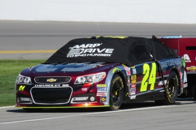 Jeff Gordon's No. 24 car sits ready on Daytona pit road.