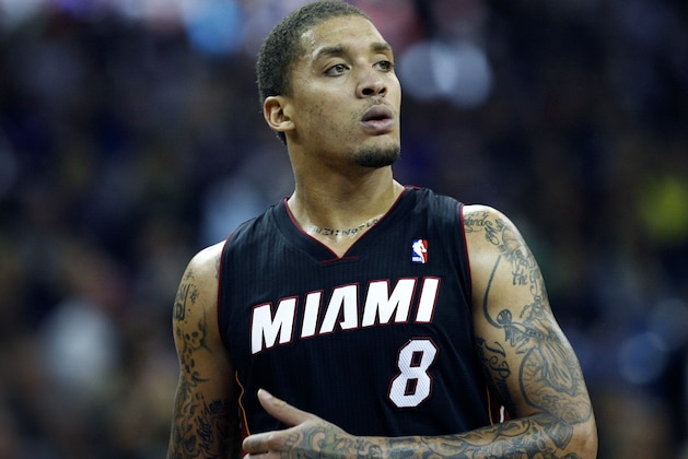 Miami Heat forward Michael Beasley during the second half of an NBA basketball game against teh Sacramento Kings in Sacramento, Calif., on Friday, Dec. 27, 2013.(AP Photo/Steve Yeater)