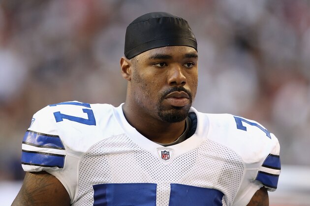 GLENDALE, AZ - DECEMBER 04:  Offensive tackle Tyron Smith #77 of the Dallas Cowboys during the NFL game against the Arizona Cardinals at the University of Phoenix Stadium on December 4, 2011 in Glendale, Arizona.  The Cardinals defeated the Cowboys 19-13 in overtime.  (Photo by Christian Petersen/Getty Images)