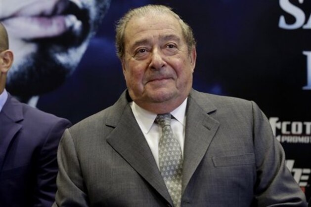 Top Rank founder and CEO Bob Arum attends a news conference in New York's Madison Square Garden, Tuesday, March 11, 2014. (AP Photo/Richard Drew)