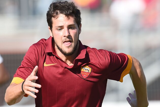 RIETI, ITALY - JULY 18:  Mattia Destro of Roma in action during the friendly match between AS Roma and Indonesia U23 at Stadio Centro d'Italia - Manlio Scopigno on July 18, 2014 in Rieti, Italy.  (Photo by Giuseppe Bellini/Getty Images)