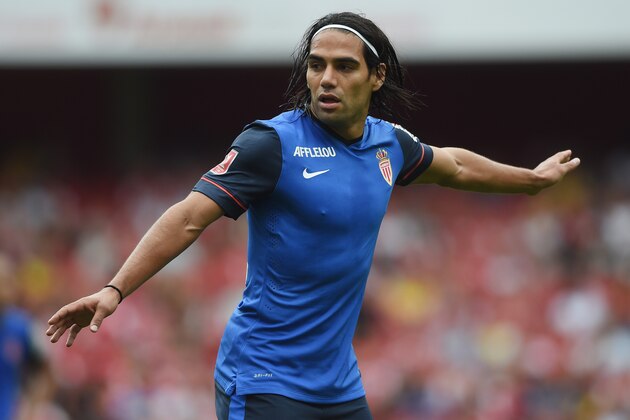 LONDON, ENGLAND - AUGUST 02:  Falcao of Monaco in action during the Emirates Cup match between Valencia and AS Monaco at the Emirates Stadium on August 2, 2014 in London, England.  (Photo by Michael Regan/Getty Images)