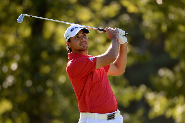NORTON, MA - AUGUST 30: Jason Day of Australia takes his second shot on the 13th hole during the second round of the Deutsche Bank Championship at the TPC Boston on August 30, 2014 in Norton, Massachusetts. (Photo by Ross Kinnaird/Getty Images)