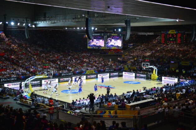 BILBAO, SPAIN - AUGUST 30:  An overall image of the Bilbao Exhibition Center before a game between the USA Basketball Men's National Team and the Finland Nation Basketball Team during the FIBA 2014 World Cup Tournament on August 30, 2014 in Bilbao, Spain. NOTE TO USER: User expressly acknowledges and agrees that, by downloading and/or using this Photograph, user is consenting to the terms and conditions of the Getty Images License Agreement. Mandatory Copyright Notice: Copyright 2014 NBAE (Photo by David Dow/NBAE via Getty Images)