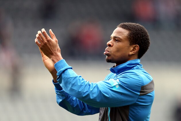 Newcastle United's Loic Remy at the end of the English Premier League soccer match against Cardiff City at St James' Park, Newcastle, England, Saturday, May 3, 2014. (AP Photo/Scott Heppell)