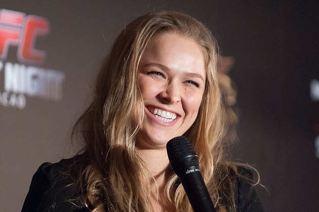 HONG KONG - AUGUST 20:  UFC women's bantamweight champion Ronda Rousey at a Q&A session during the Macao UFC Fight Night Press Conference at the Four Season Hotel on August 20, 2014 in Hong Kong.  (Photo by Anthony Kwan/Getty Images)