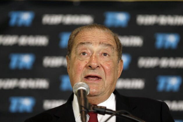 Bob Arum at a news conference to announce  professional boxing debut of 2012 Japanese middleweight Olympic Gold Medalist Ryota Murata, in Beverly Hills, Calif., Monday, June 10, 2013.  (AP Photo/Reed Saxon)