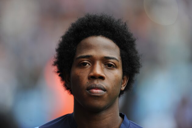 BIRMINGHAM, ENGLAND - AUGUST 31:  Carlos Sanchez of Villa in action during the Barclays Premier League match between Aston Villa and Hull City at Villa Park on August 31, 2014 in Birmingham, England.  (Photo by Stu Forster/Getty Images)